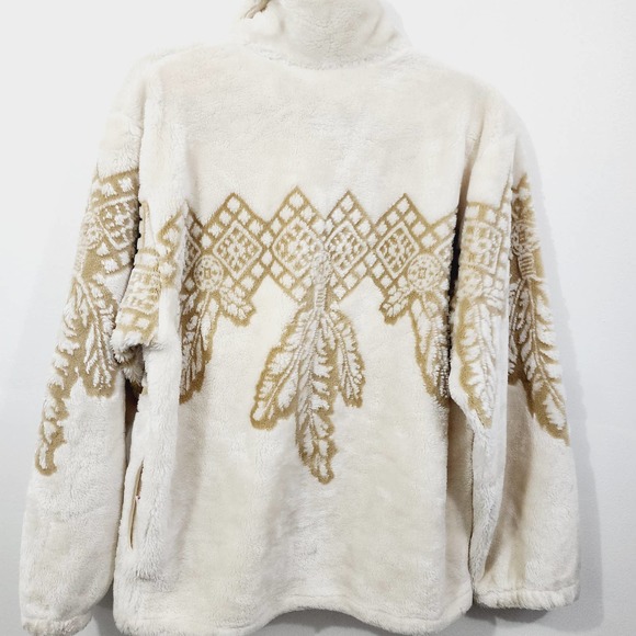 Milton Funwear Unisex Full Zip Fleece Jacket Cream Beige Mens Womens Size S - Picture 10 of 14